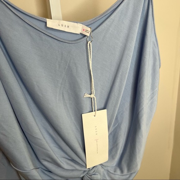 Sky Blue Baby Blu Soft Cotton Knot Tank Size Medium - Picture 9 of 9